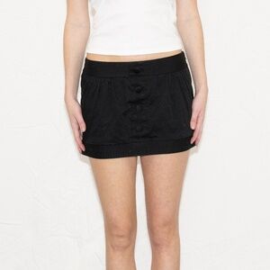 Y2k black mini skirt button up size 5 charlotte russe spandex cotton